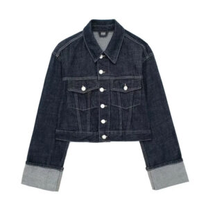 Women’s New Autumn Rolled-Sleeve Denim Jacket- OEM Manufacturer | Sirui Apparel