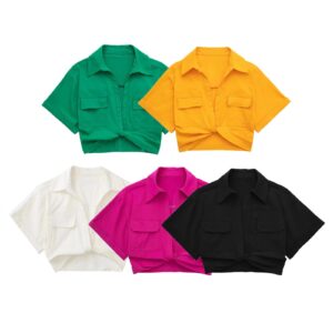Women's Summer New Euro-American Style Cropped Linen-Blend Stretch Shirt- OEM Manufacturer | Sirui Apparel