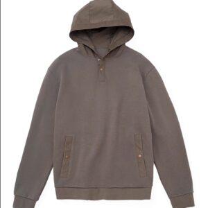 Men's Half-Opening Hooded Sweatshirt – Autumn Button-Up Hoodie with Side-Snap Pockets