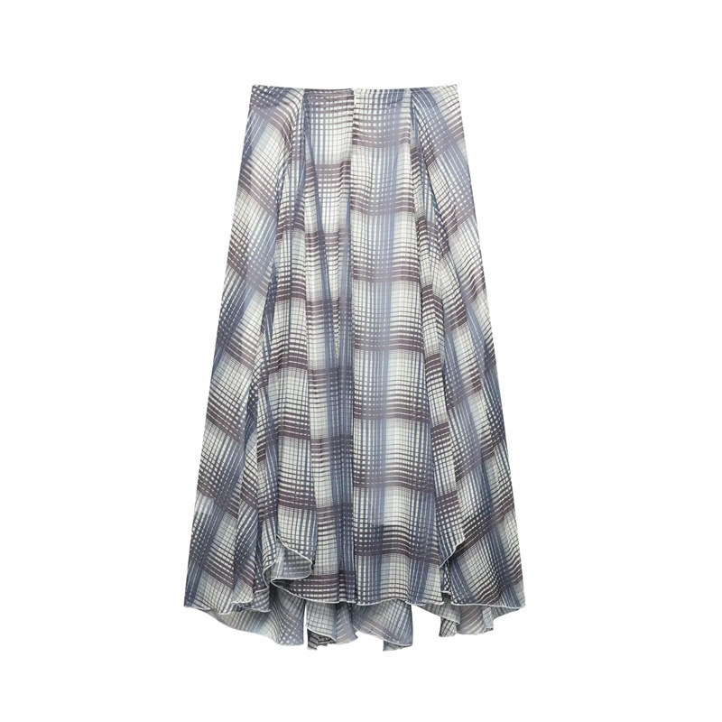 1 春夏新款欧美风女装时尚气质百搭蛇纹印花宽摆中长半身裙 (4)