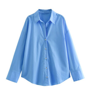 Autumn New Satin-Look Draped Shirt – Women's Minimalist European Style