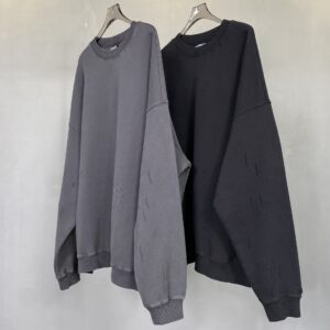 430g Vintage Distressed Crewneck Sweatshirt｜Garment-Washed Retro Style