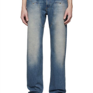 Vintage Flared Straight-Leg Washed Denim Jeans
