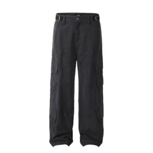 Unisex Vintage Heavy-Washed Multi-Pocket Cargo Pants