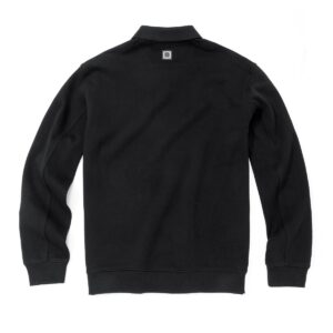 Minimalist Black Crewneck Sweatshirt – Back Square Logo Accent