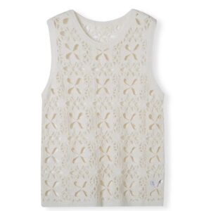 Women's Hand-Crocheted Cashmere Sleeveless Vest – Lightweight Hollow Knit Tank Sweater