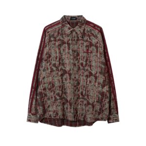 Vintage Check Shirt with Curved Hem