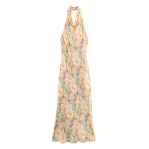 Summer New European & American Style Sexy Halter Floral Maxi Dress