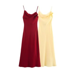 Minimalist Elegant Spaghetti Strap Midi Dress